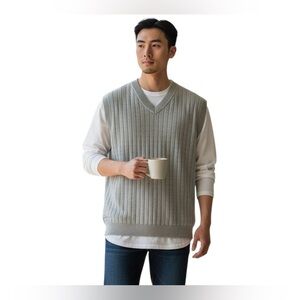 Roundtree & Yorke Men’s Sweater Vest – Gray, Size‎ Large